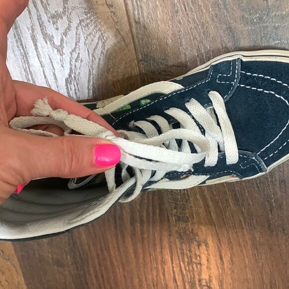 Vans Hawaiian Hulu Doll Navy/White Sk8-Hi Sneakers - Picture 9 of 10